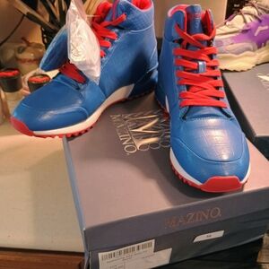 Mazino Men's Vibrant Blue and Red Sneakers